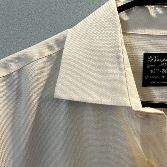 Pronto Uomo dress shirt size 16.5 Tall. No Iron! - Picture 4 of 8